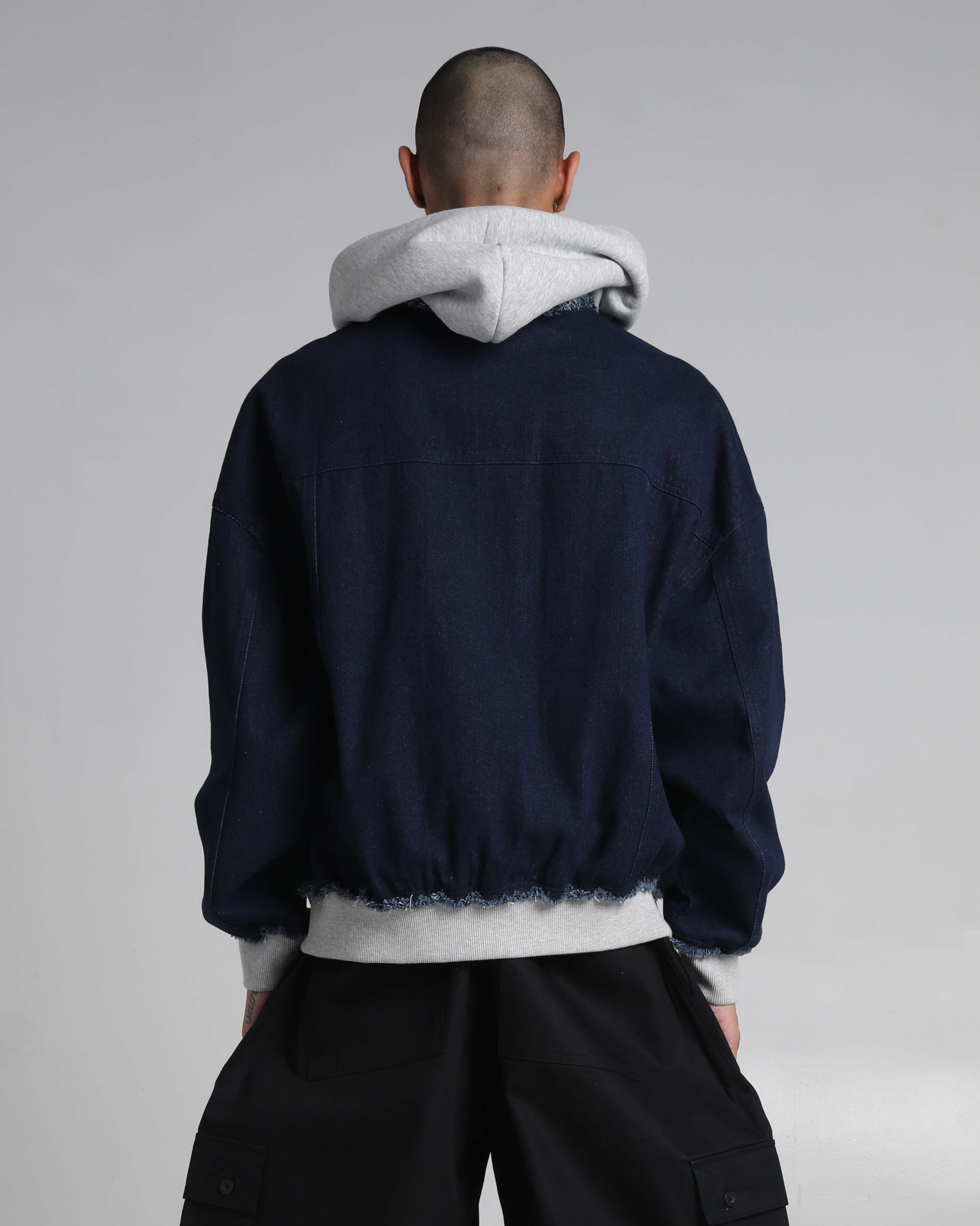 Destroyed Hooded Denim Jacket - Image 13