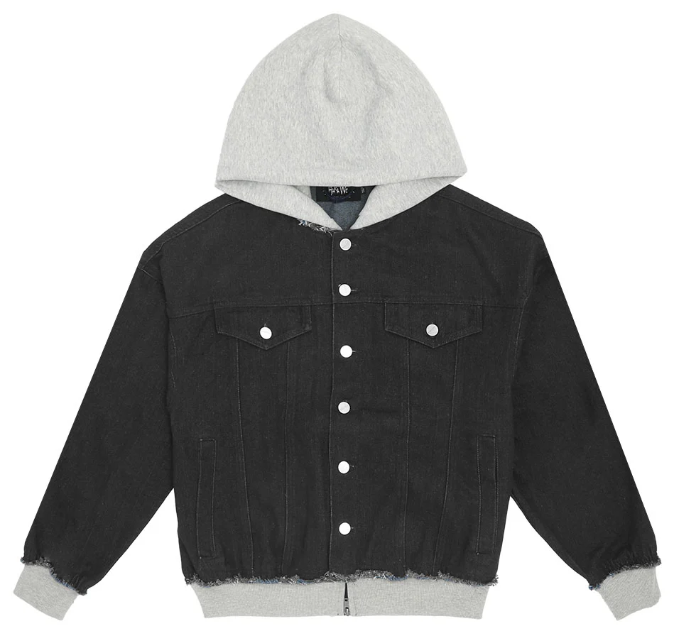 Destroyed Hooded Denim Jacket - Image 17