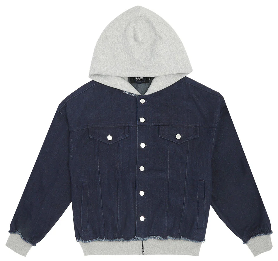 Destroyed Hooded Denim Jacket - Image 18
