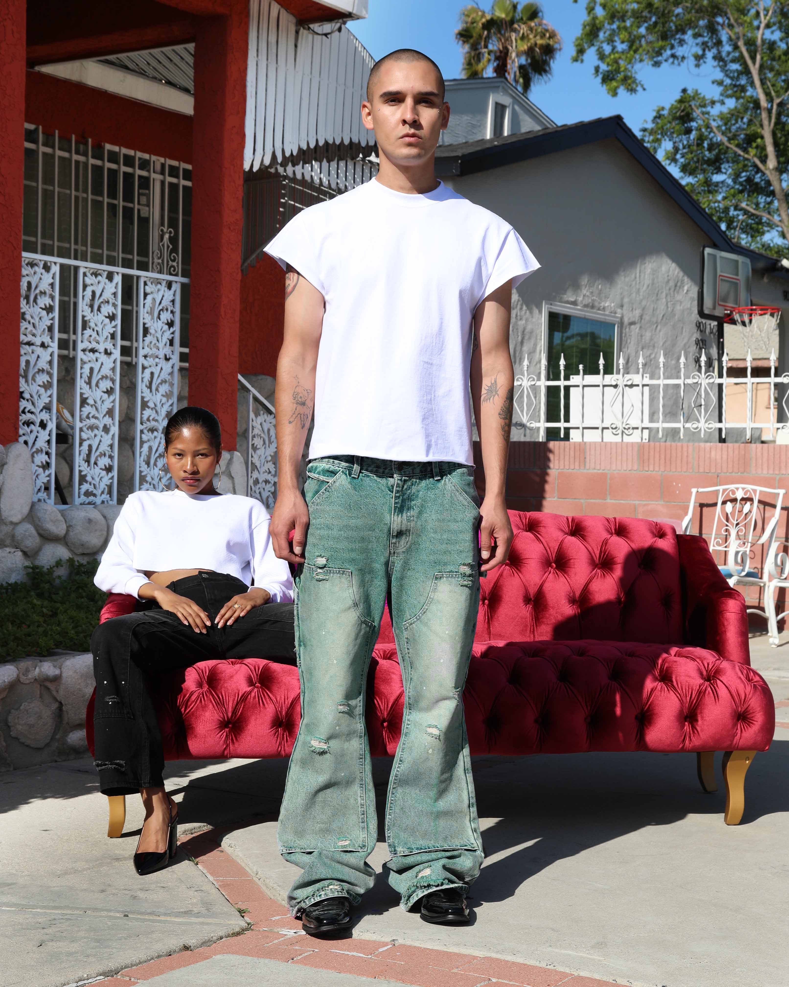 Double Knee Flared Denim - Image 16