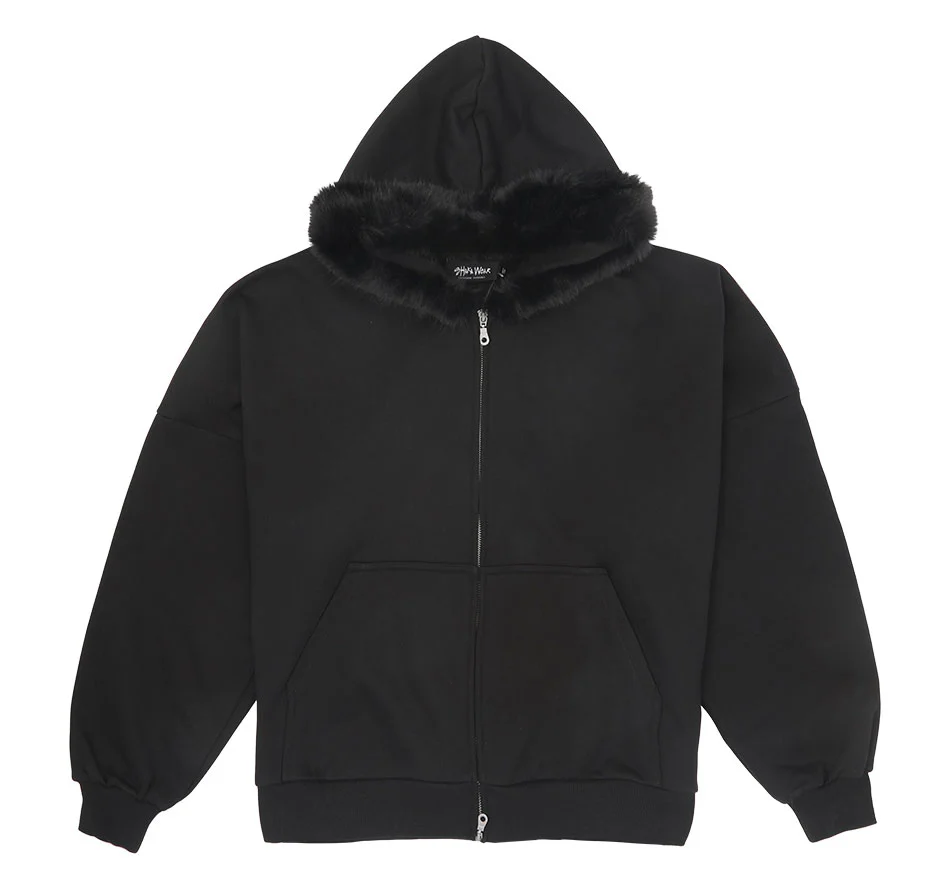 Fur Hooded Fleece Zip-Up - Image 15