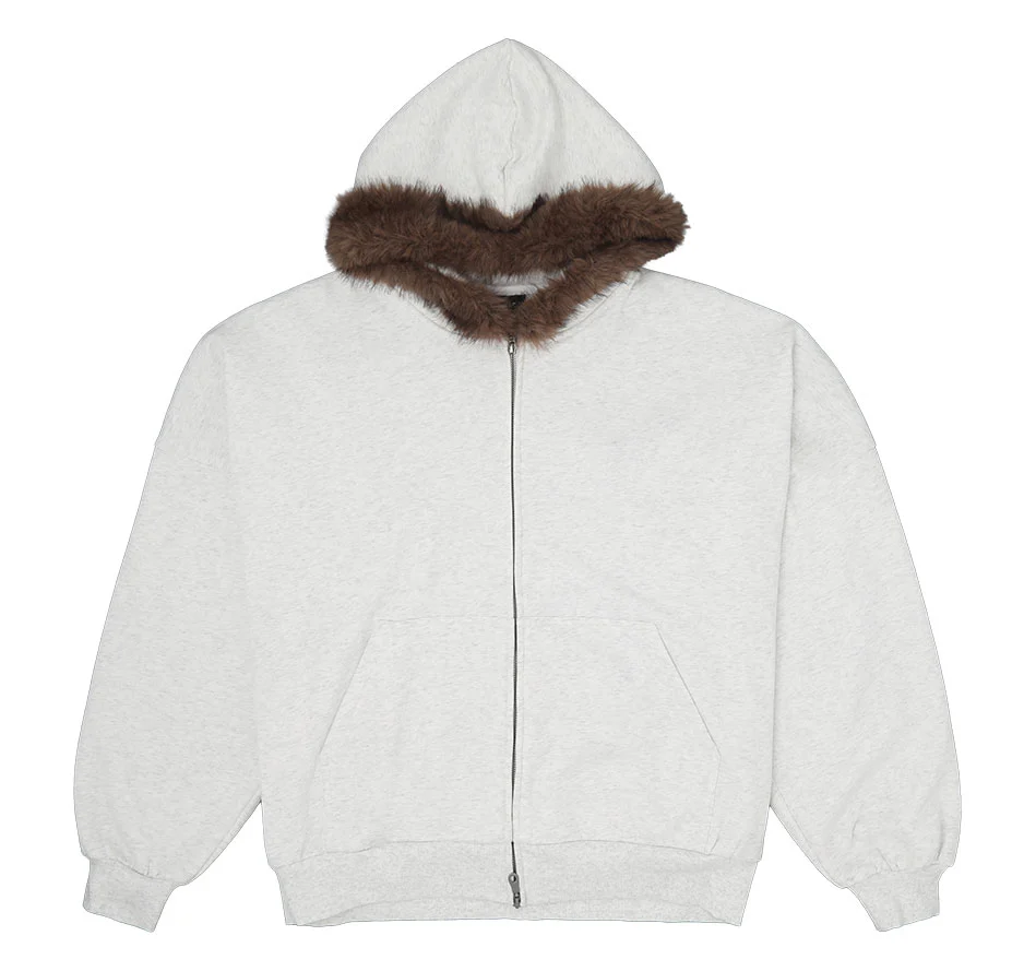 Fur Hooded Fleece Zip-Up - Image 17