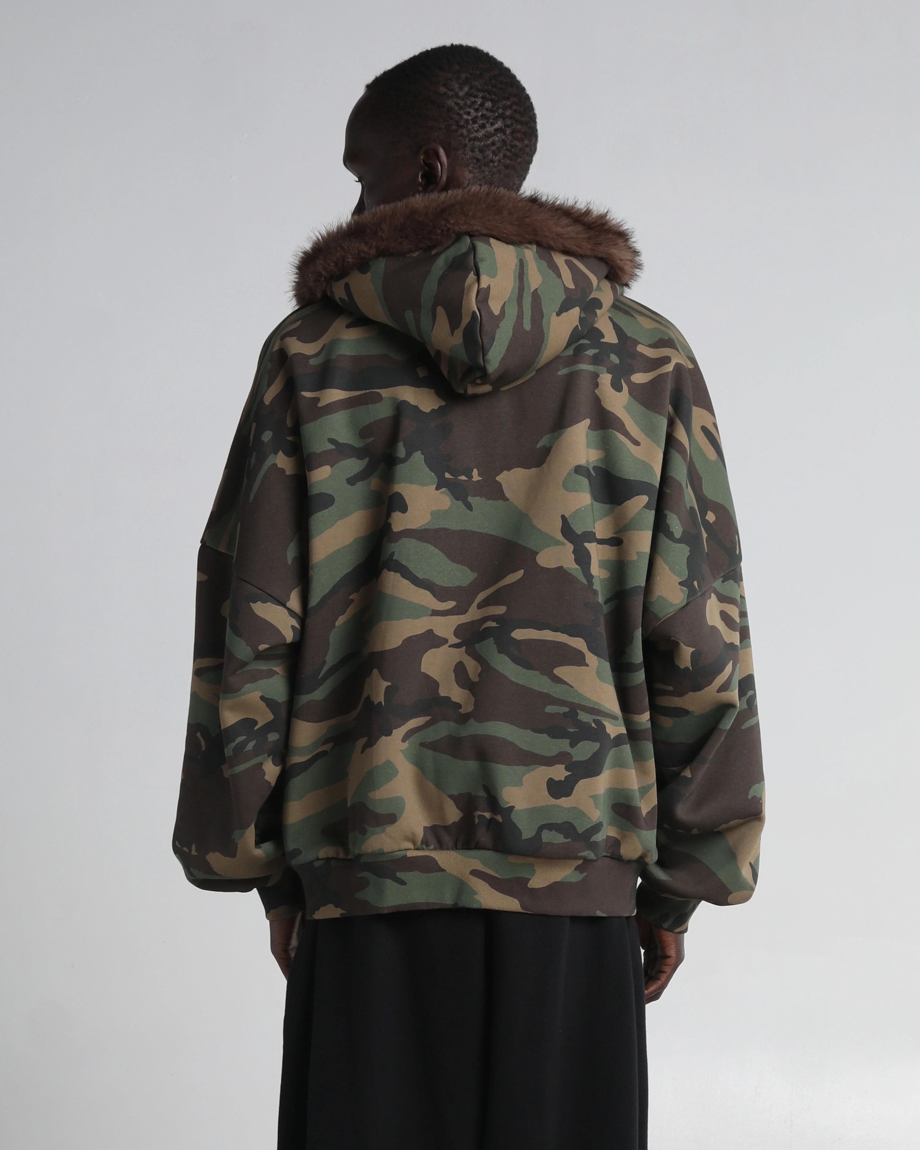 Fur Hooded Fleece Zip-Up - Image 3