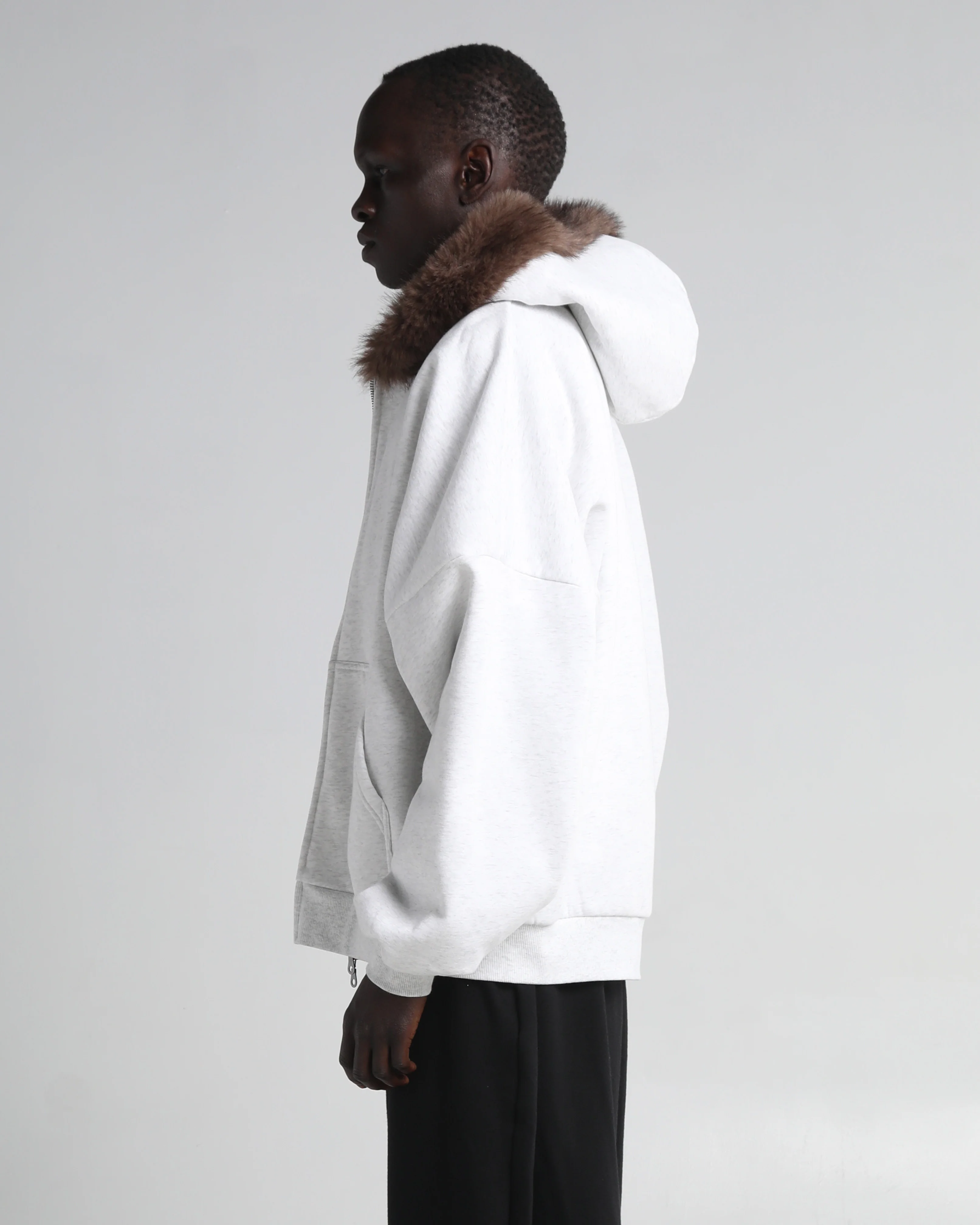 Fur Hooded Fleece Zip-Up - Image 8