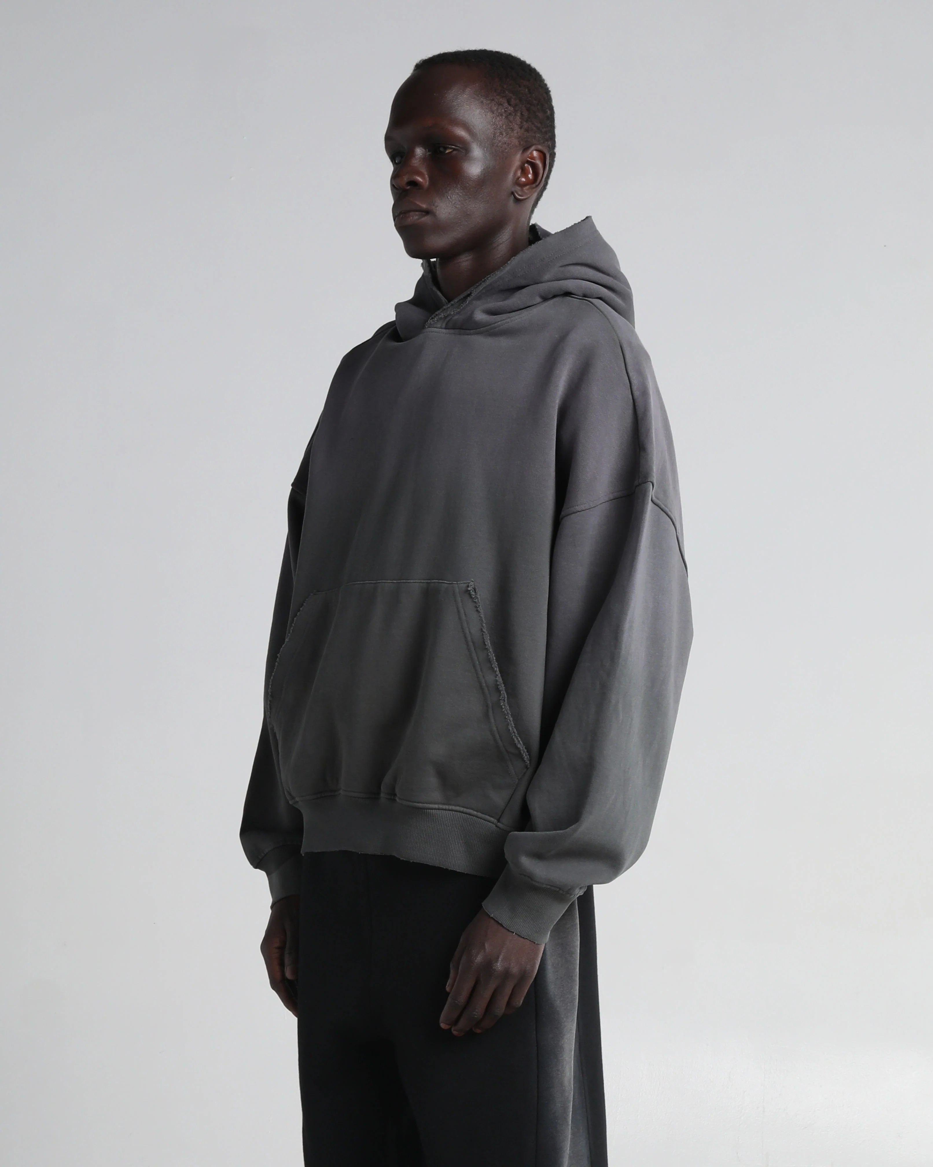 Garment Dye Distressed Drop Shoulder Hoodie - Image 10
