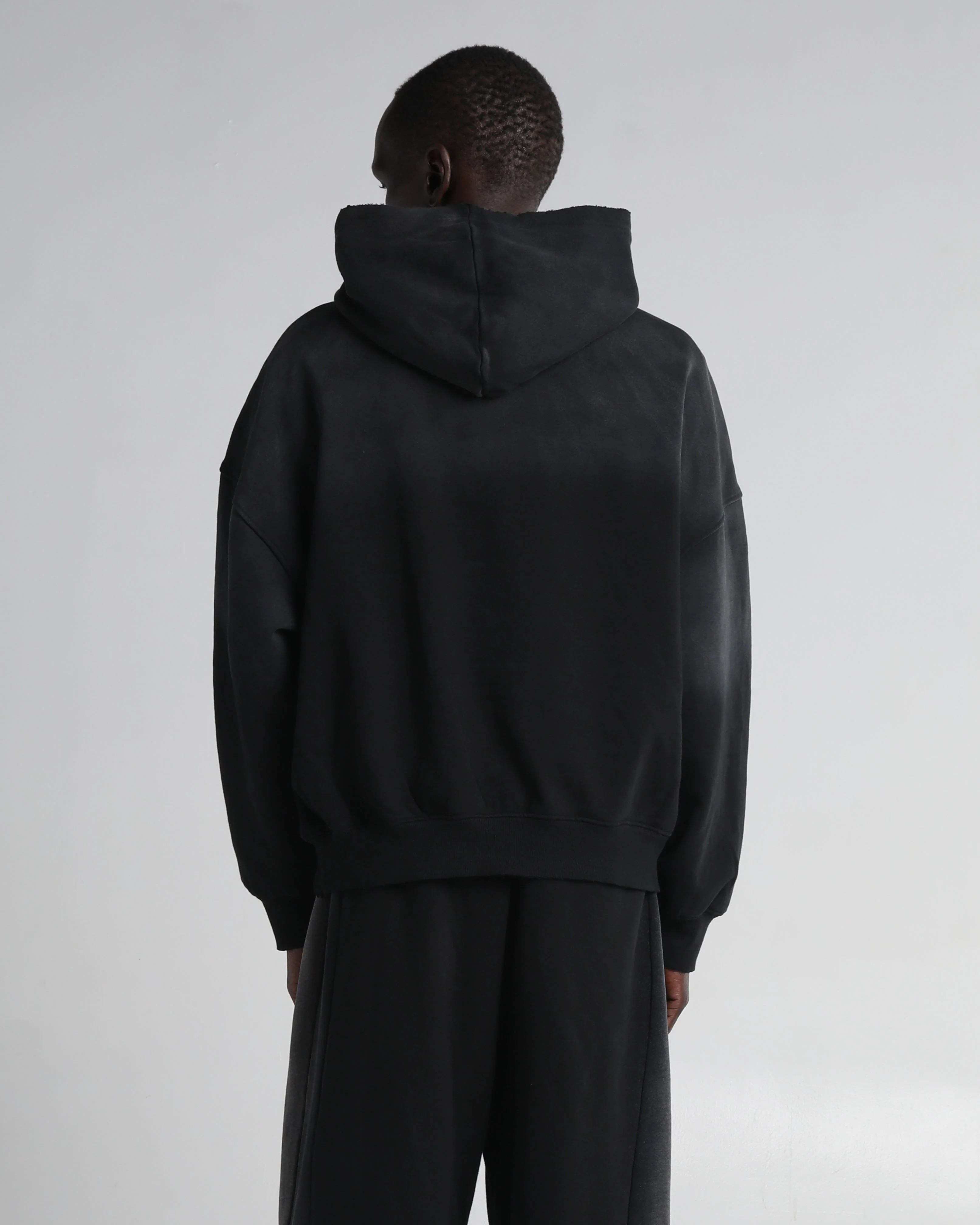 Garment Dye Distressed Drop Shoulder Hoodie - Image 3