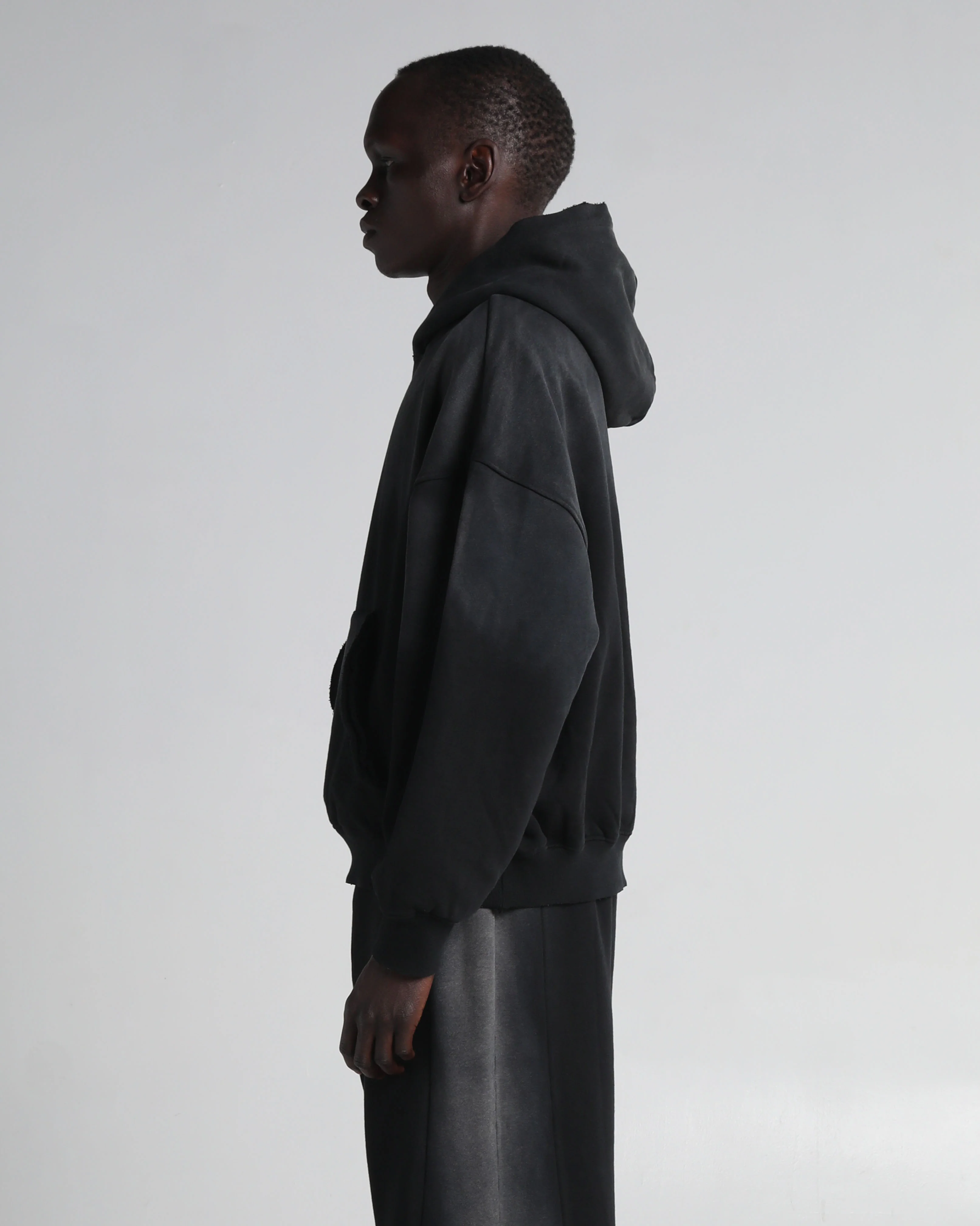 Garment Dye Distressed Drop Shoulder Hoodie - Image 5
