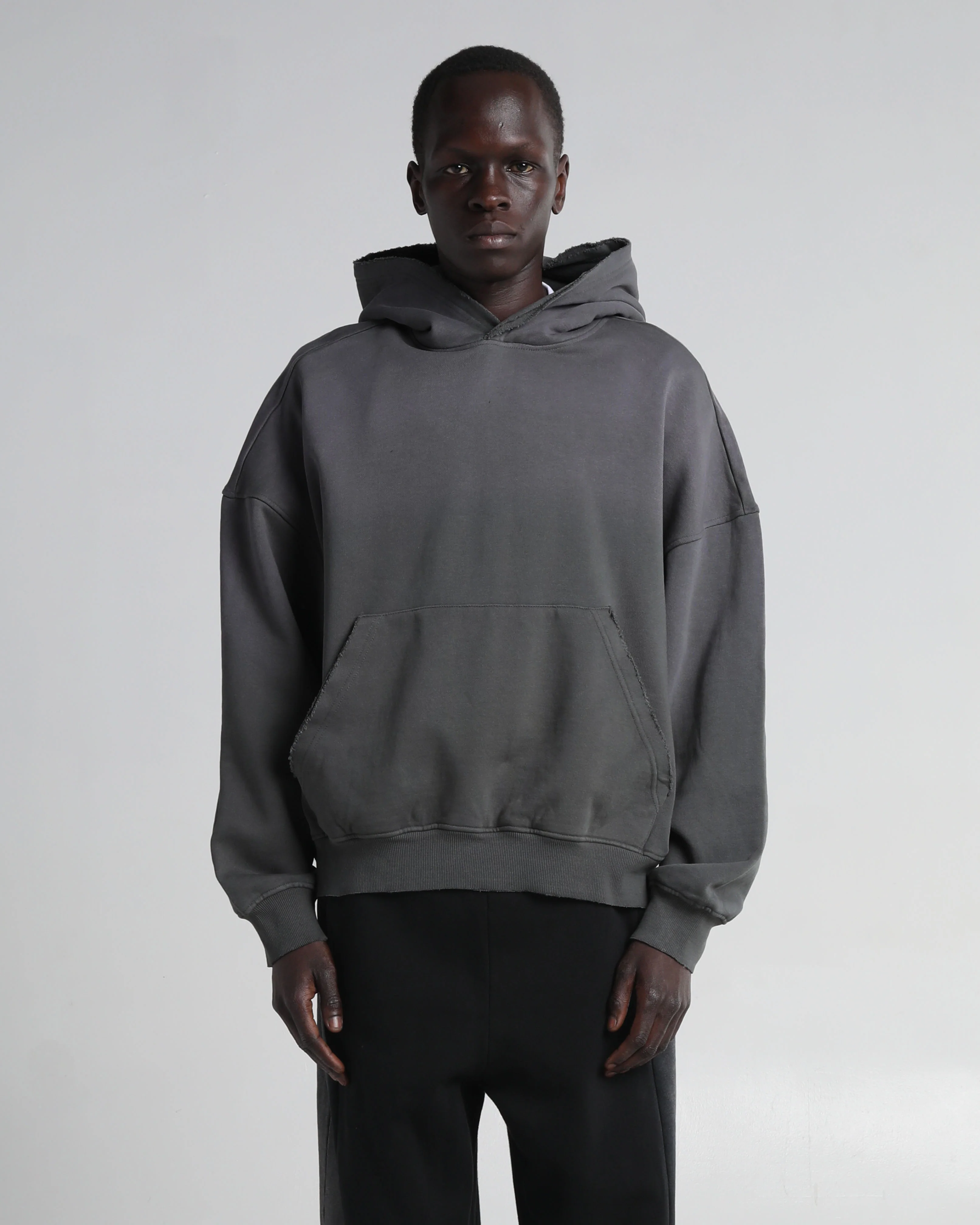 Garment Dye Distressed Drop Shoulder Hoodie - Image 6