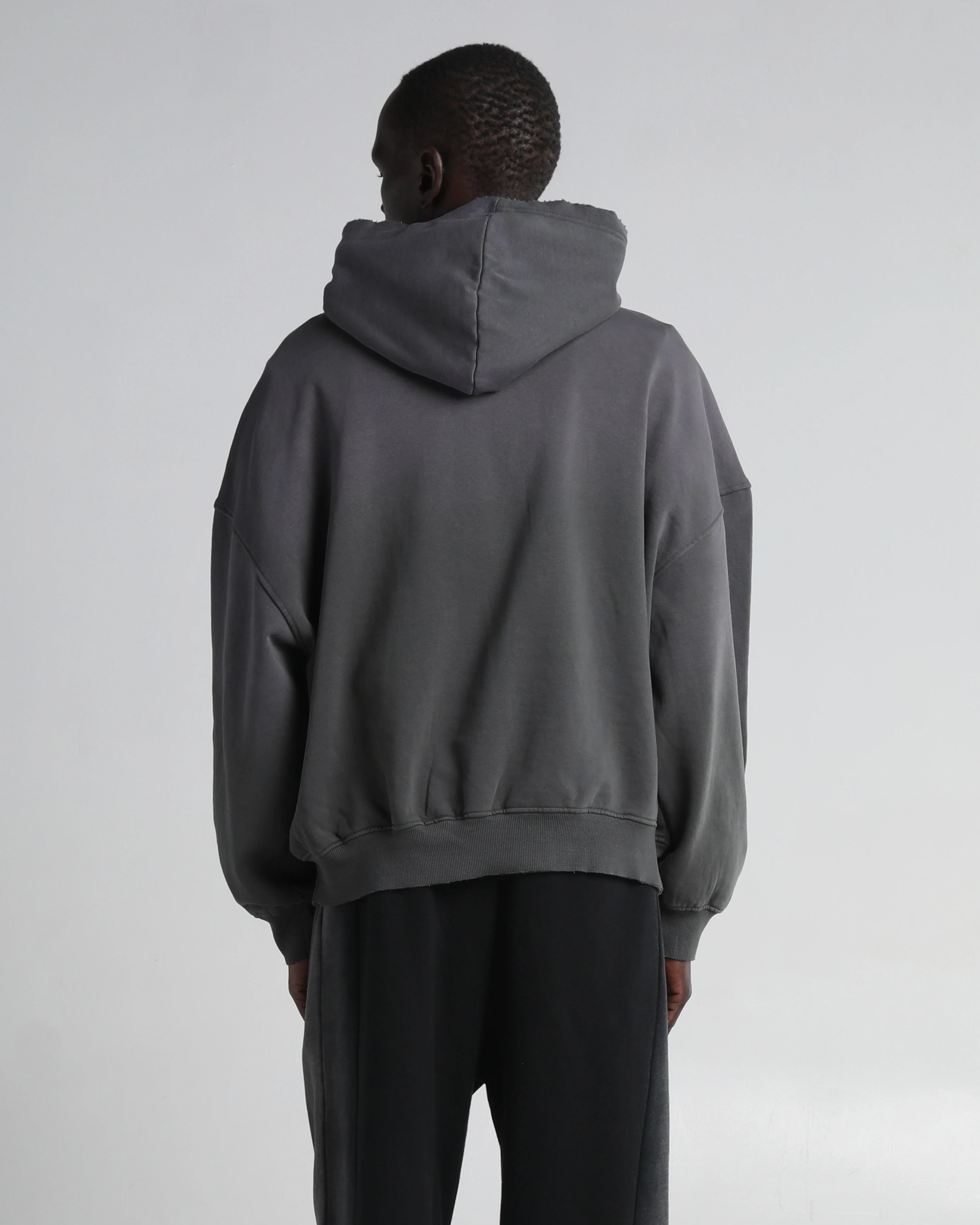 Garment Dye Distressed Drop Shoulder Hoodie - Image 7