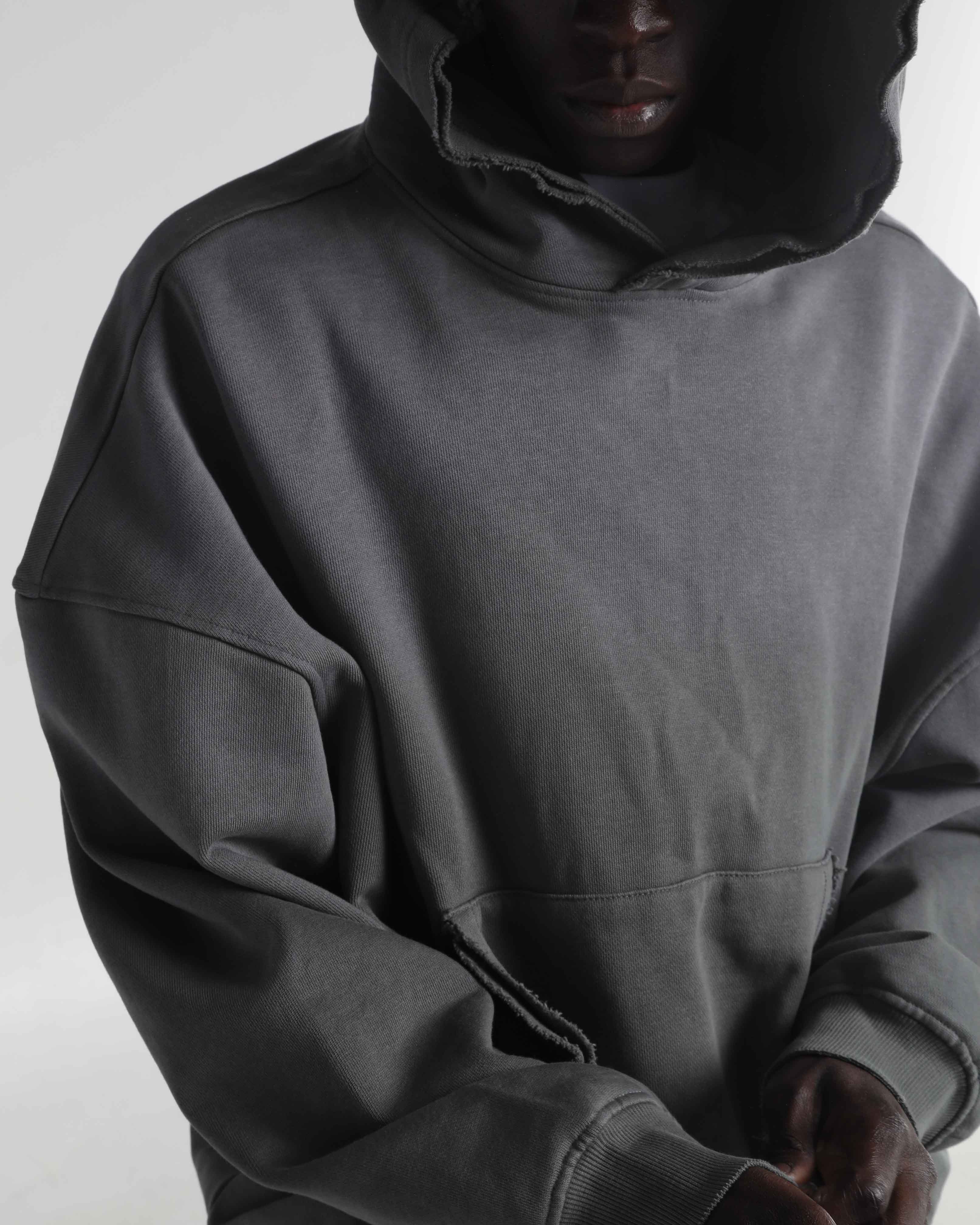 Garment Dye Distressed Drop Shoulder Hoodie - Image 8