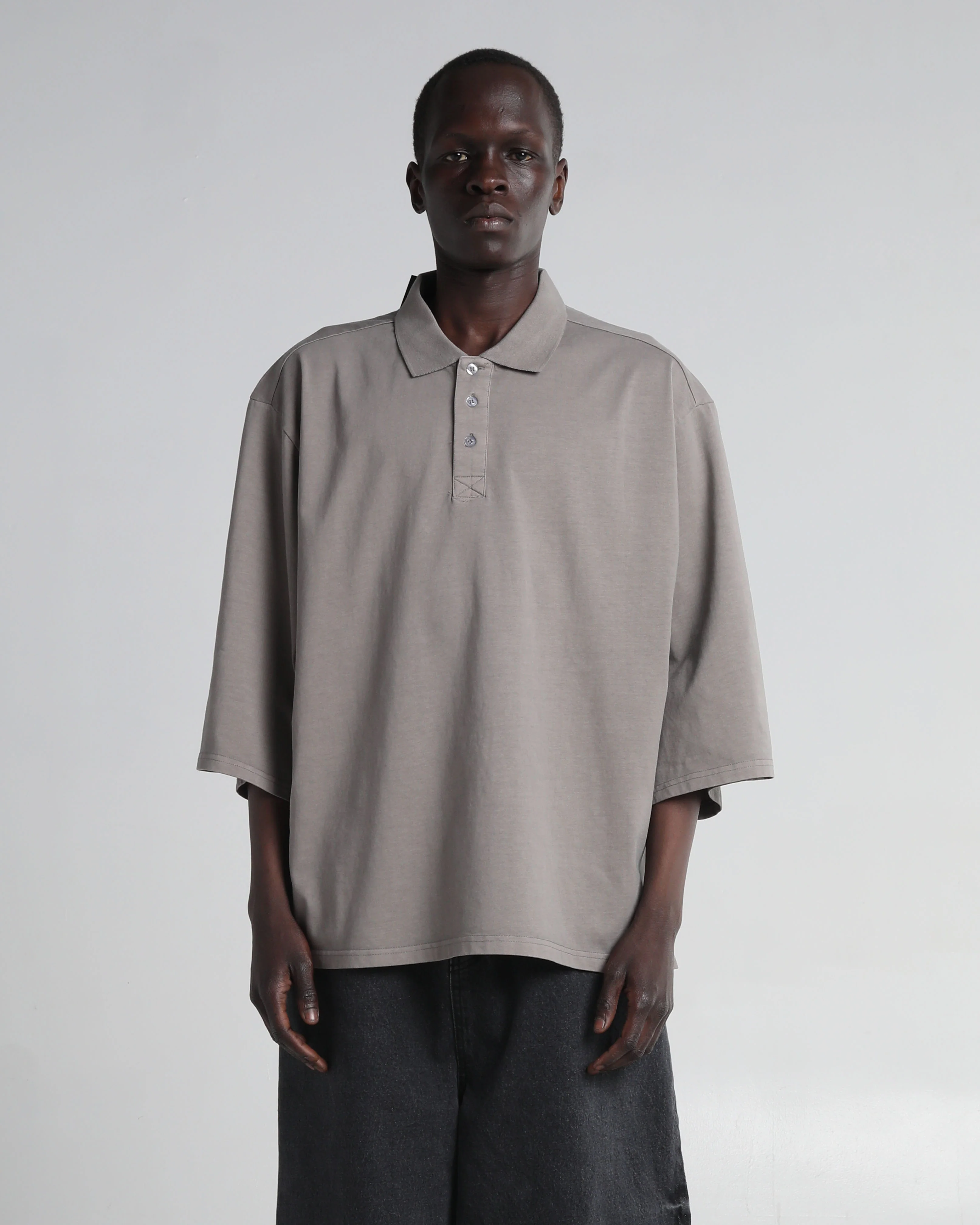 Garment Dye Drop Shoulder Polo Shirt - Image 10