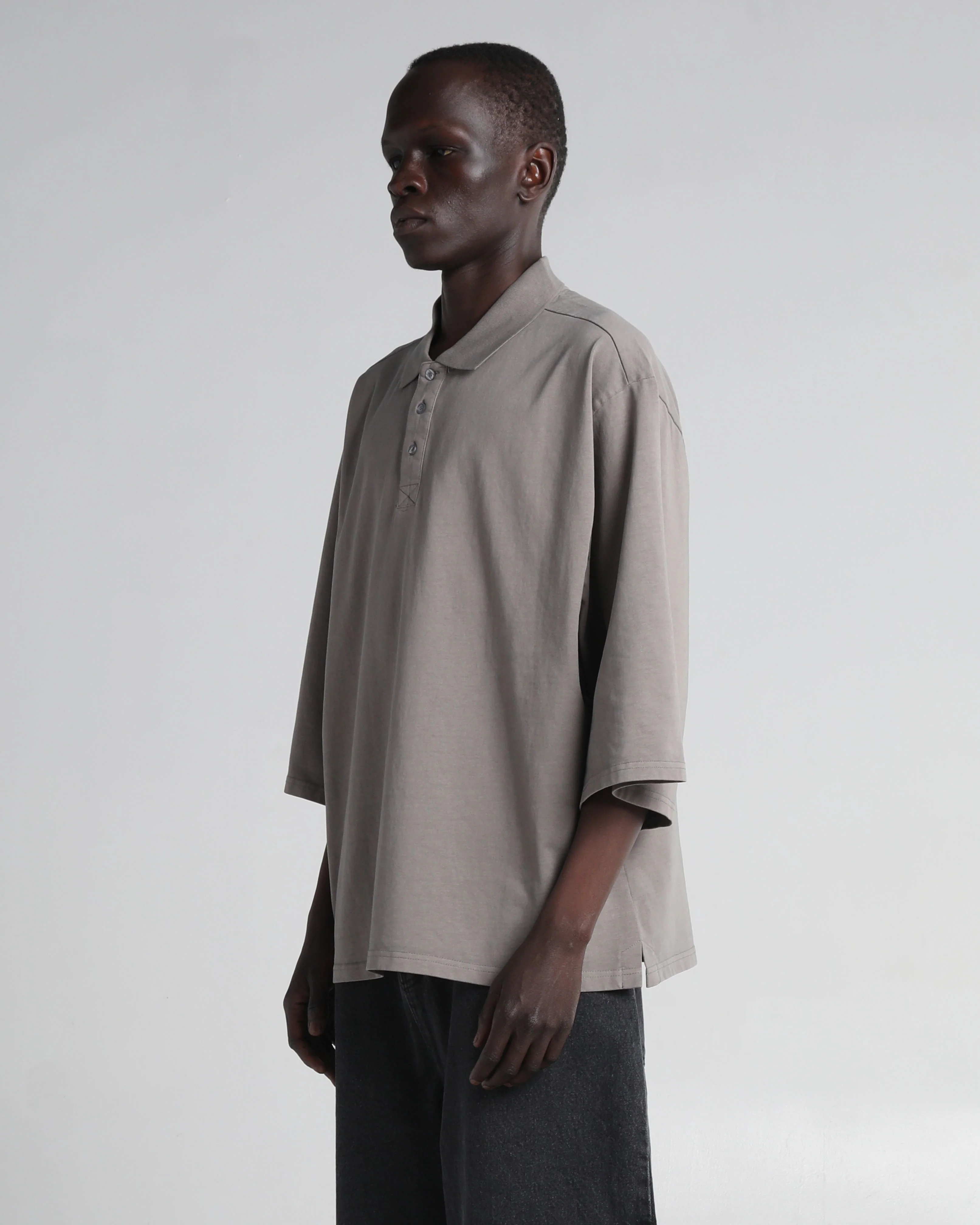 Garment Dye Drop Shoulder Polo Shirt - Image 13
