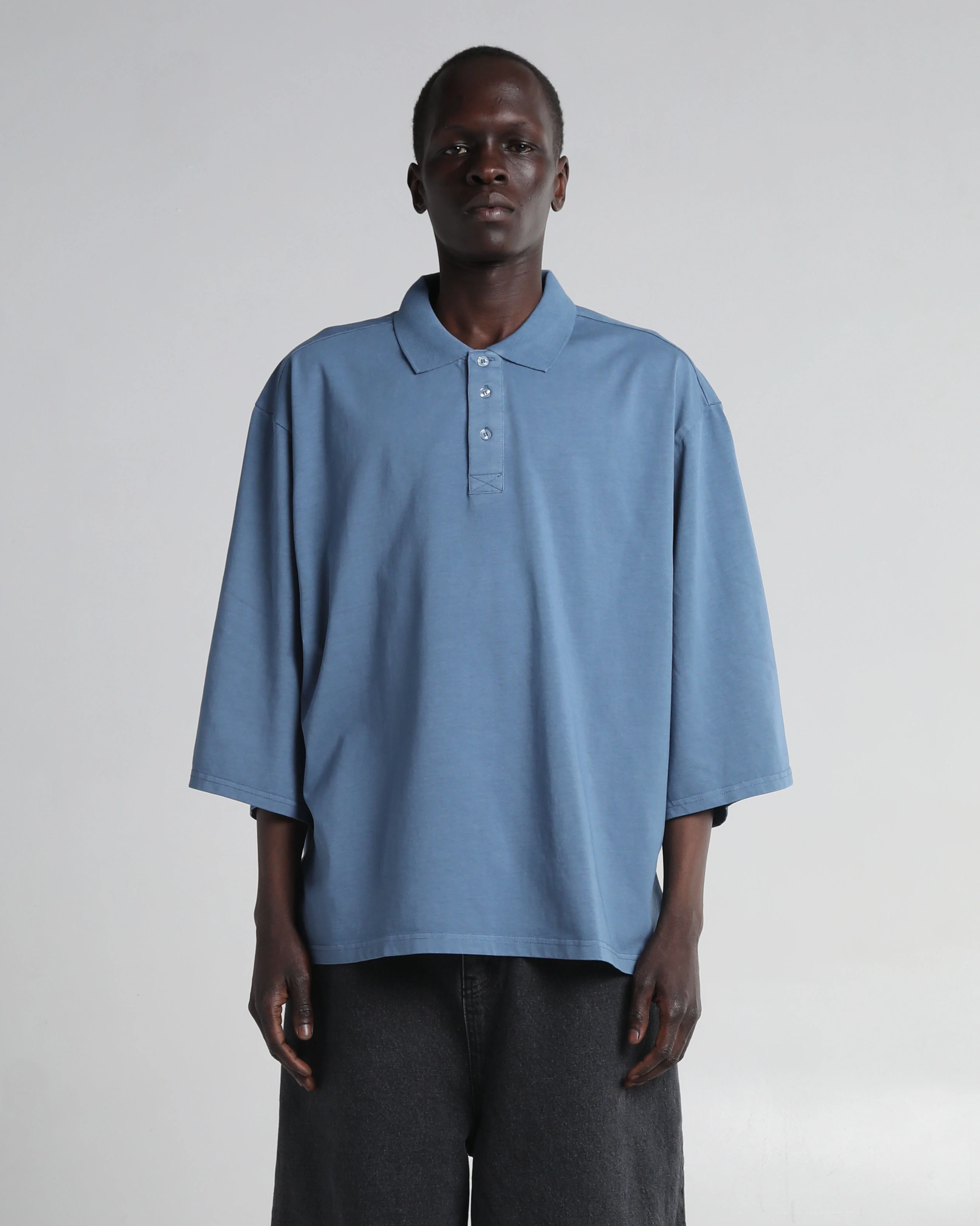 Garment Dye Drop Shoulder Polo Shirt - Image 14