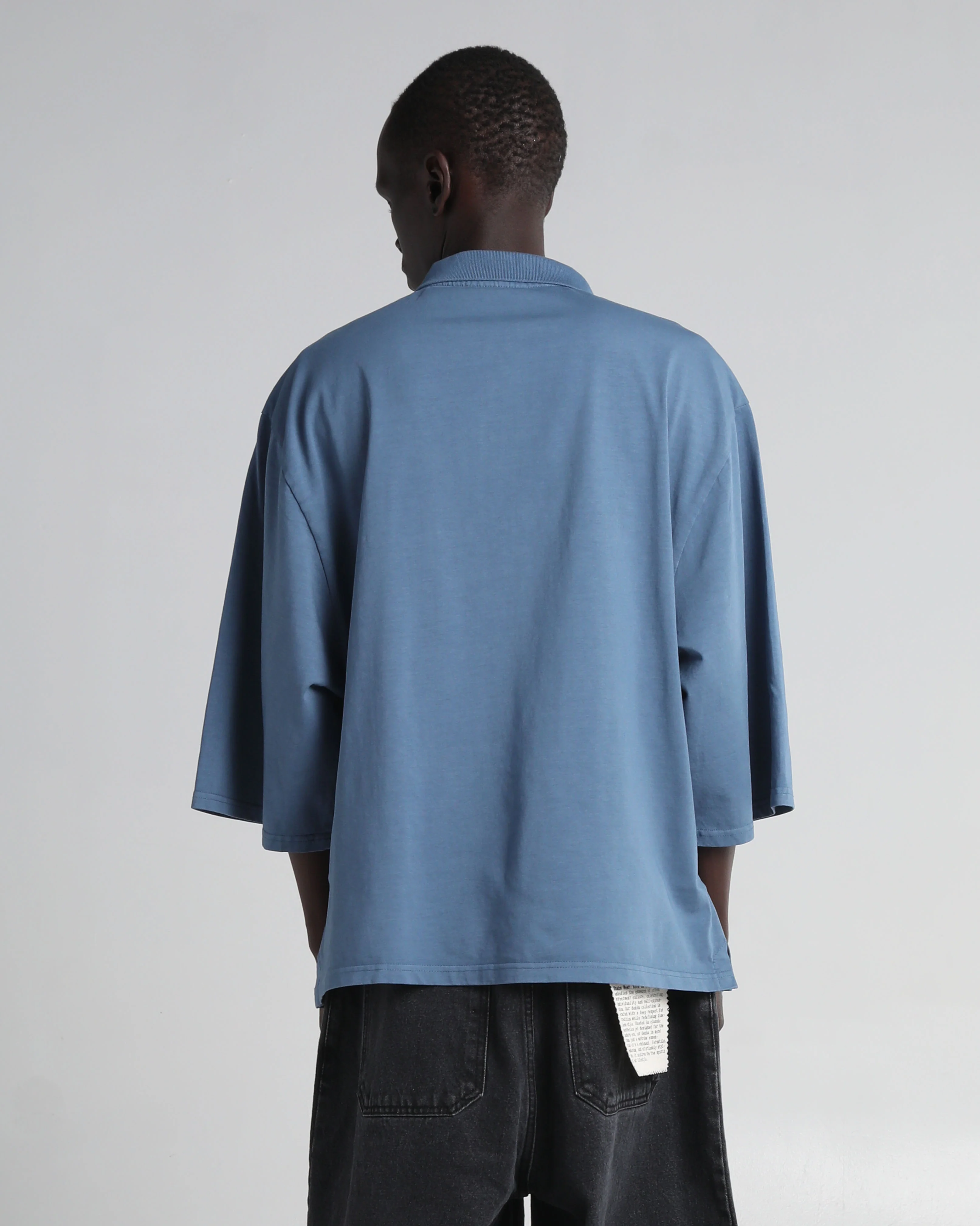 Garment Dye Drop Shoulder Polo Shirt - Image 15