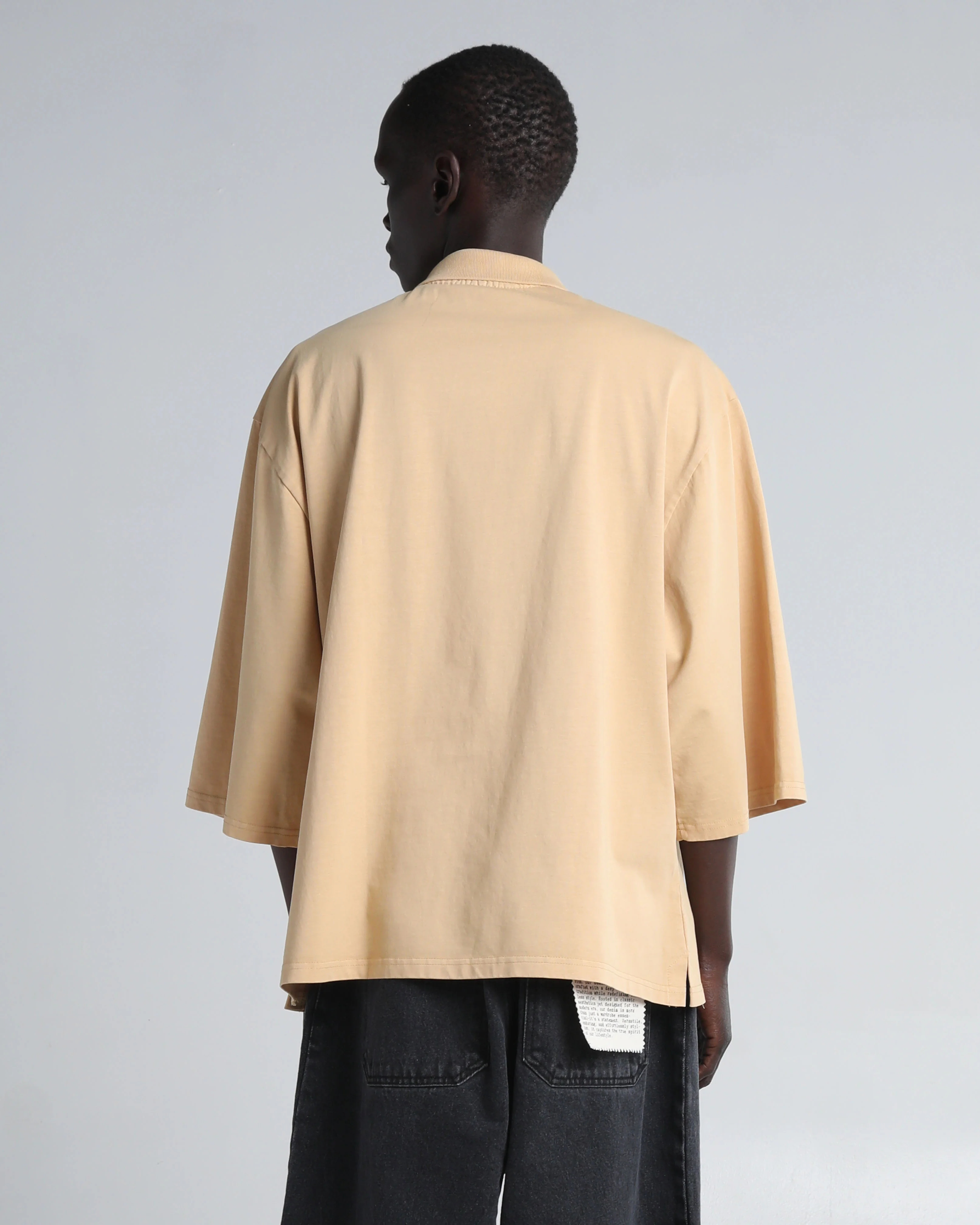 Garment Dye Drop Shoulder Polo Shirt - Image 19