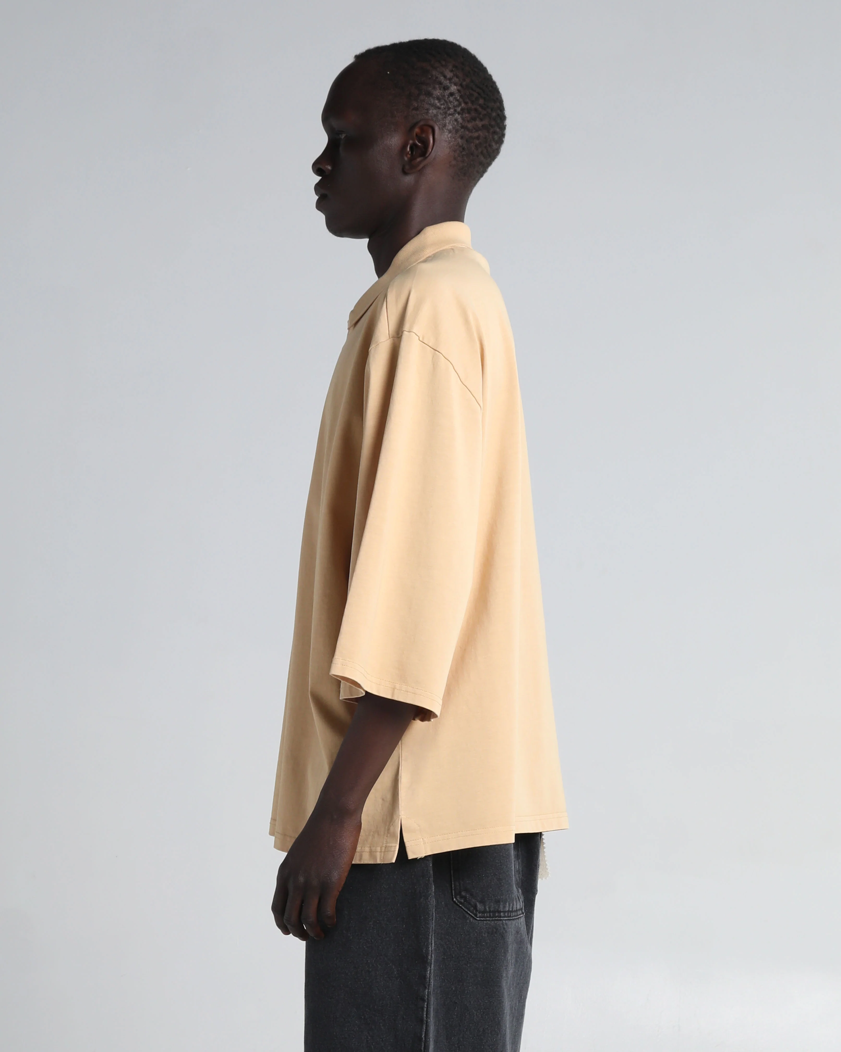Garment Dye Drop Shoulder Polo Shirt - Image 20