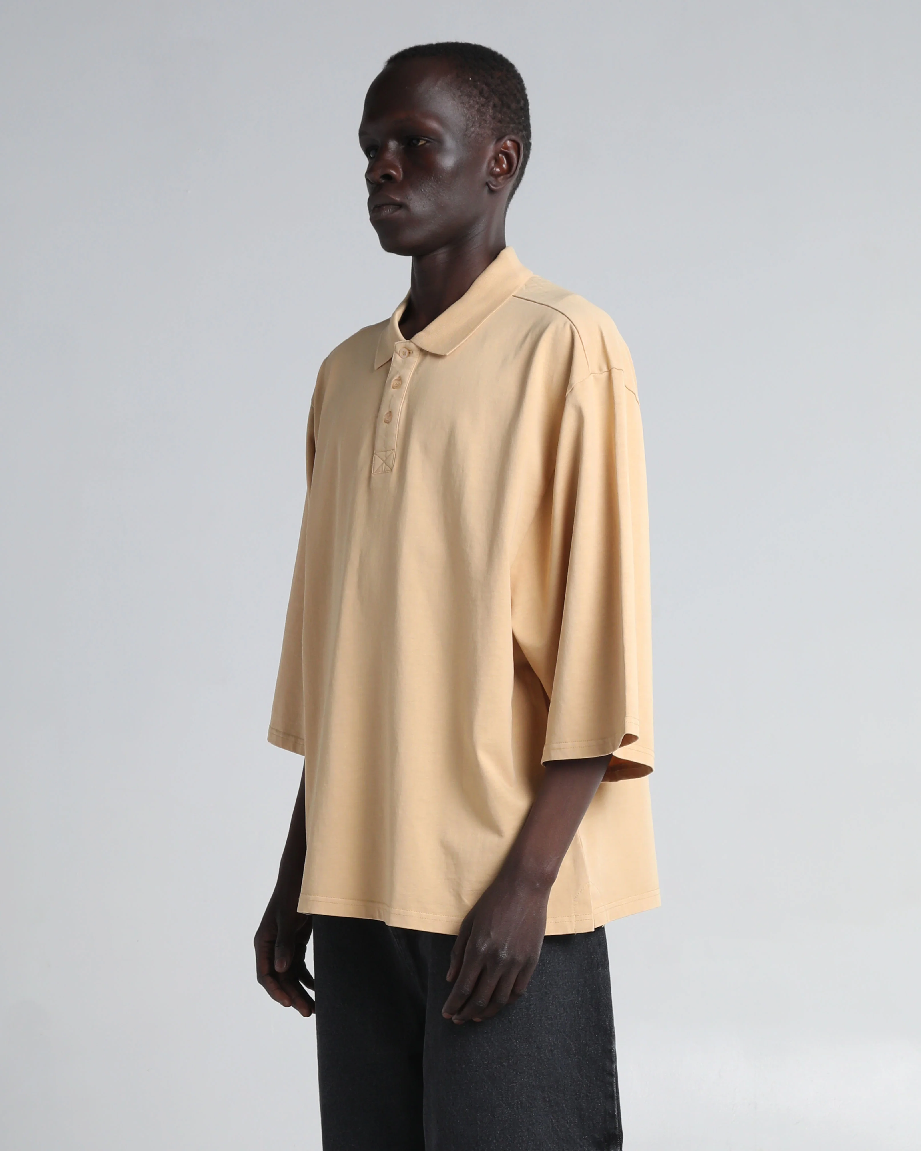 Garment Dye Drop Shoulder Polo Shirt - Image 21
