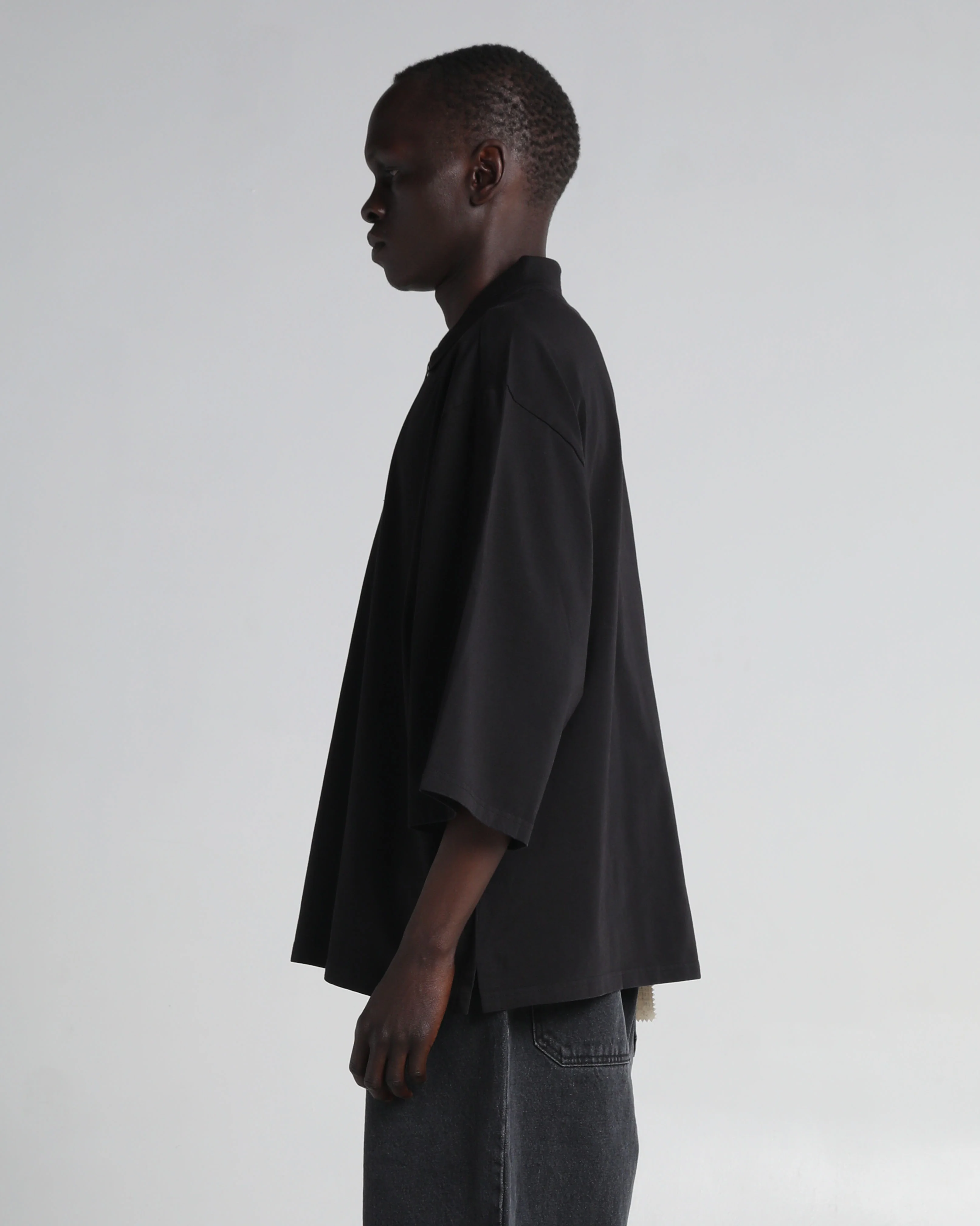 Garment Dye Drop Shoulder Polo Shirt - Image 4