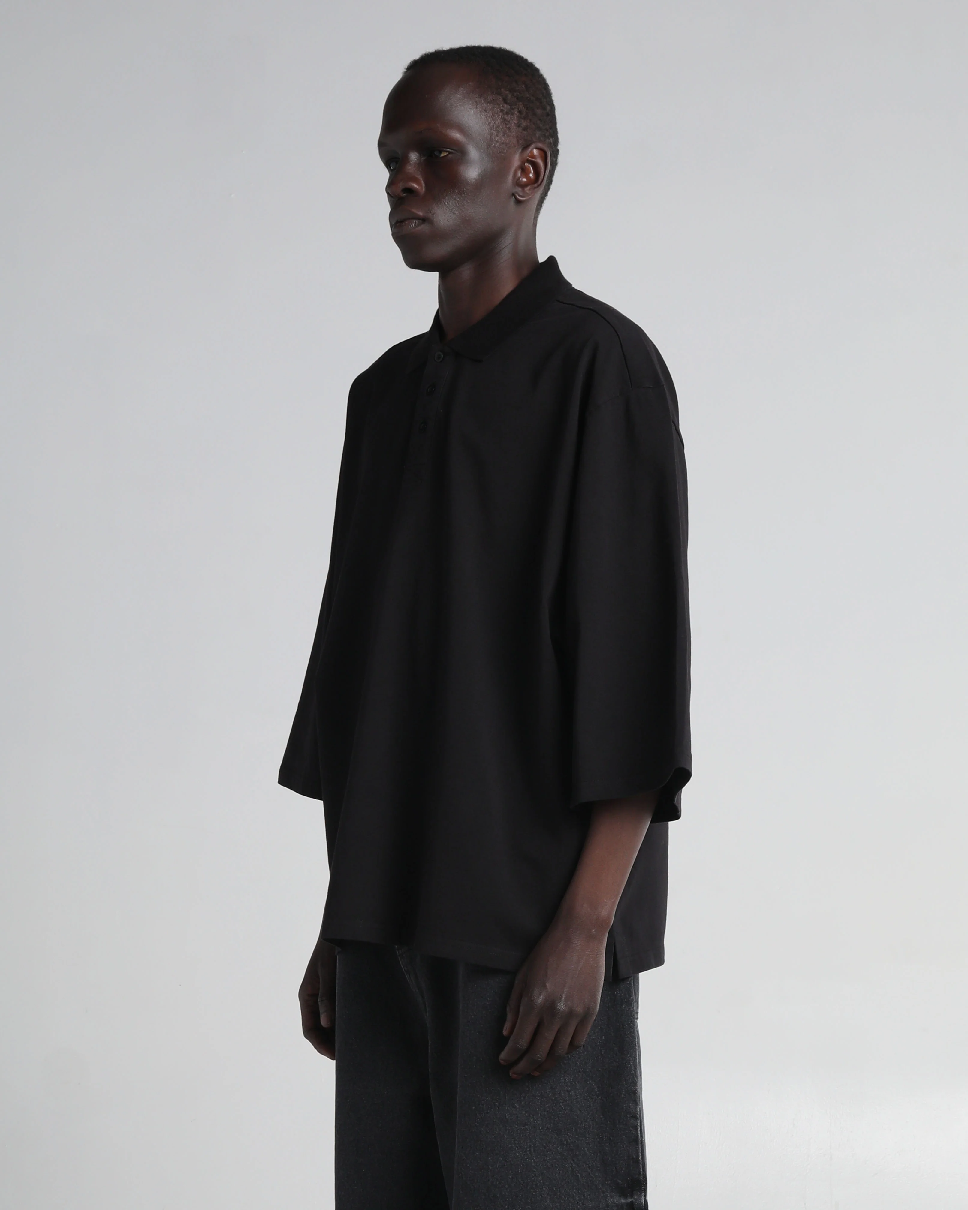 Garment Dye Drop Shoulder Polo Shirt - Image 5