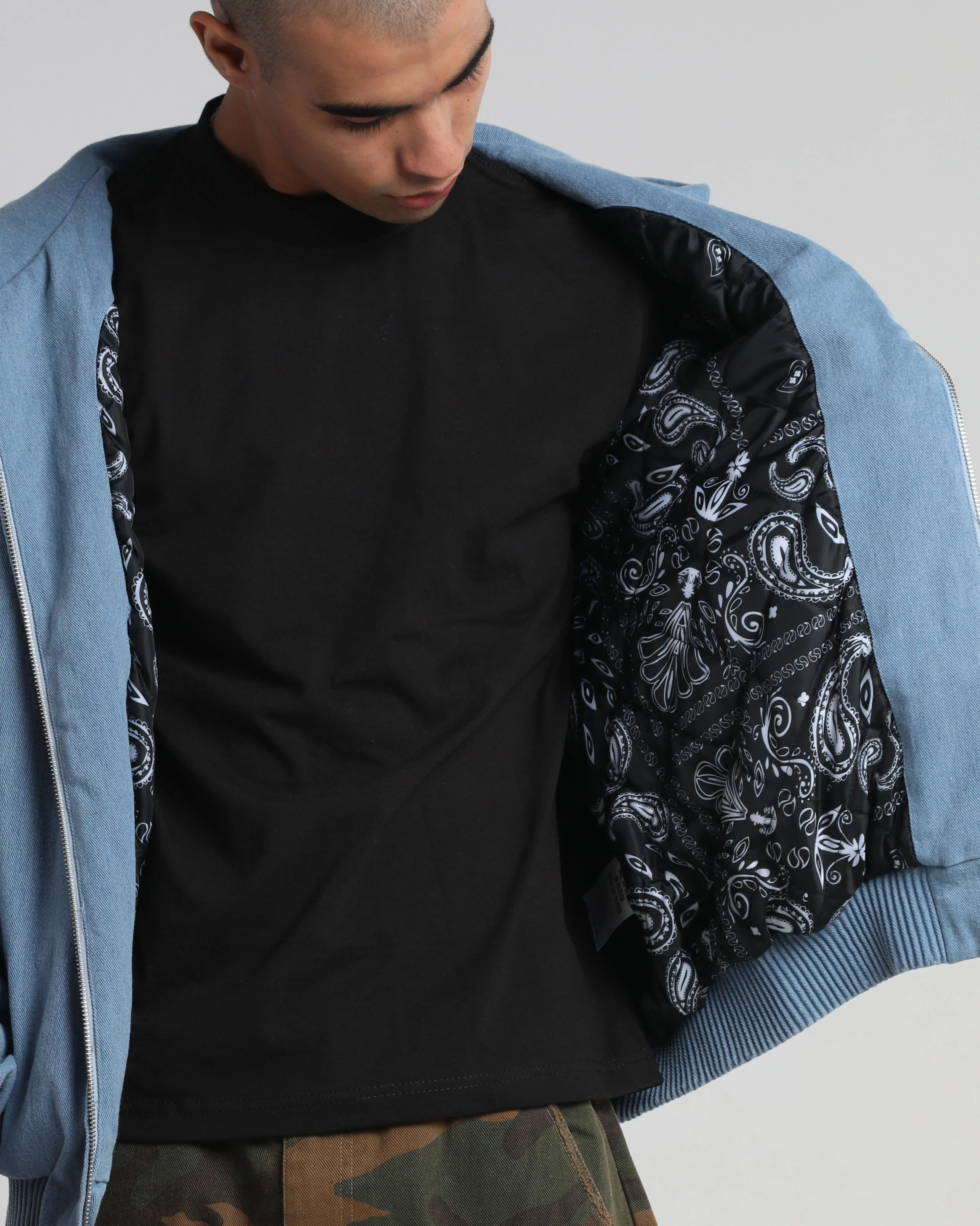 Hooded Denim Bomber - Image 8