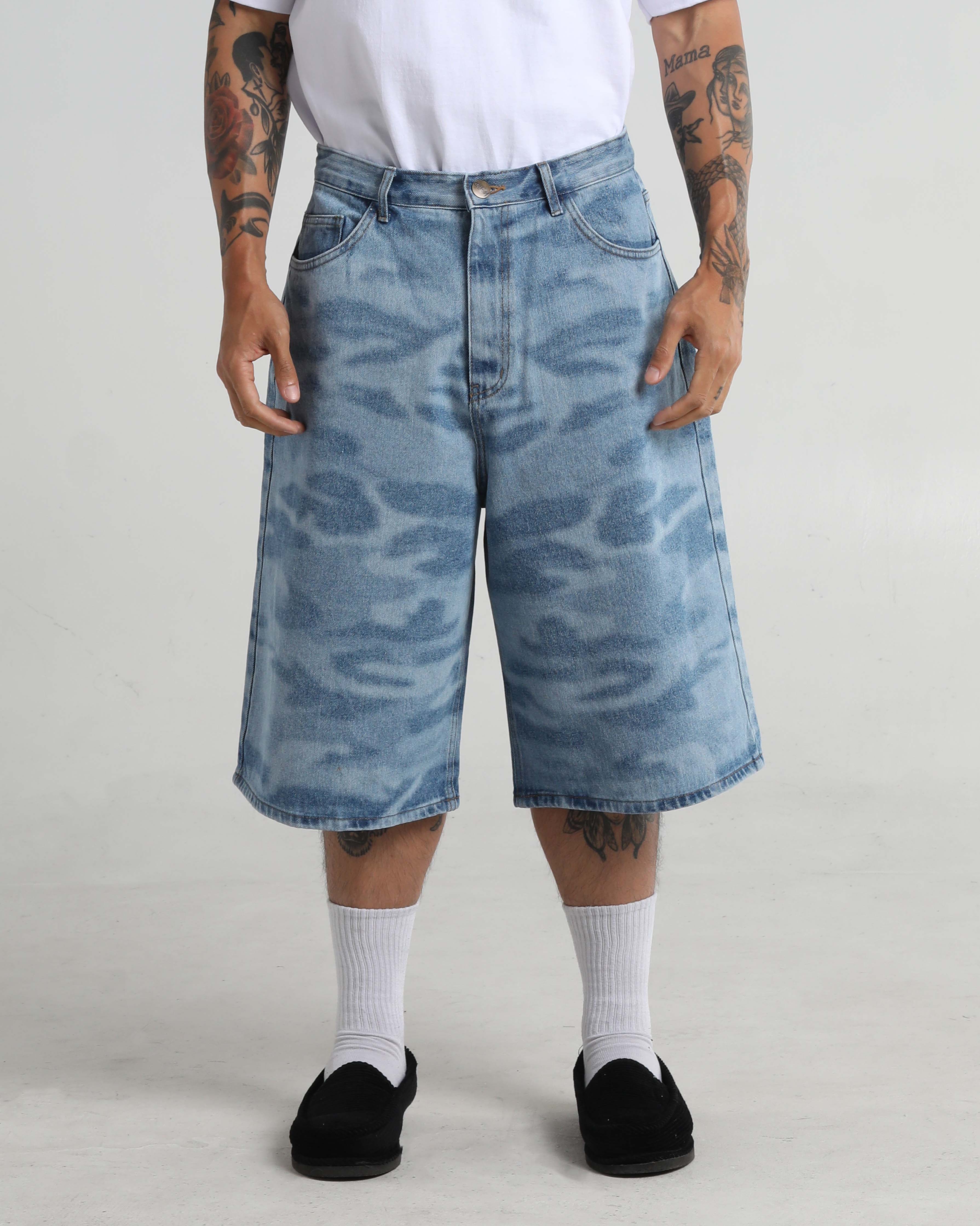 Lasered Camo Denim Shorts - Image 6