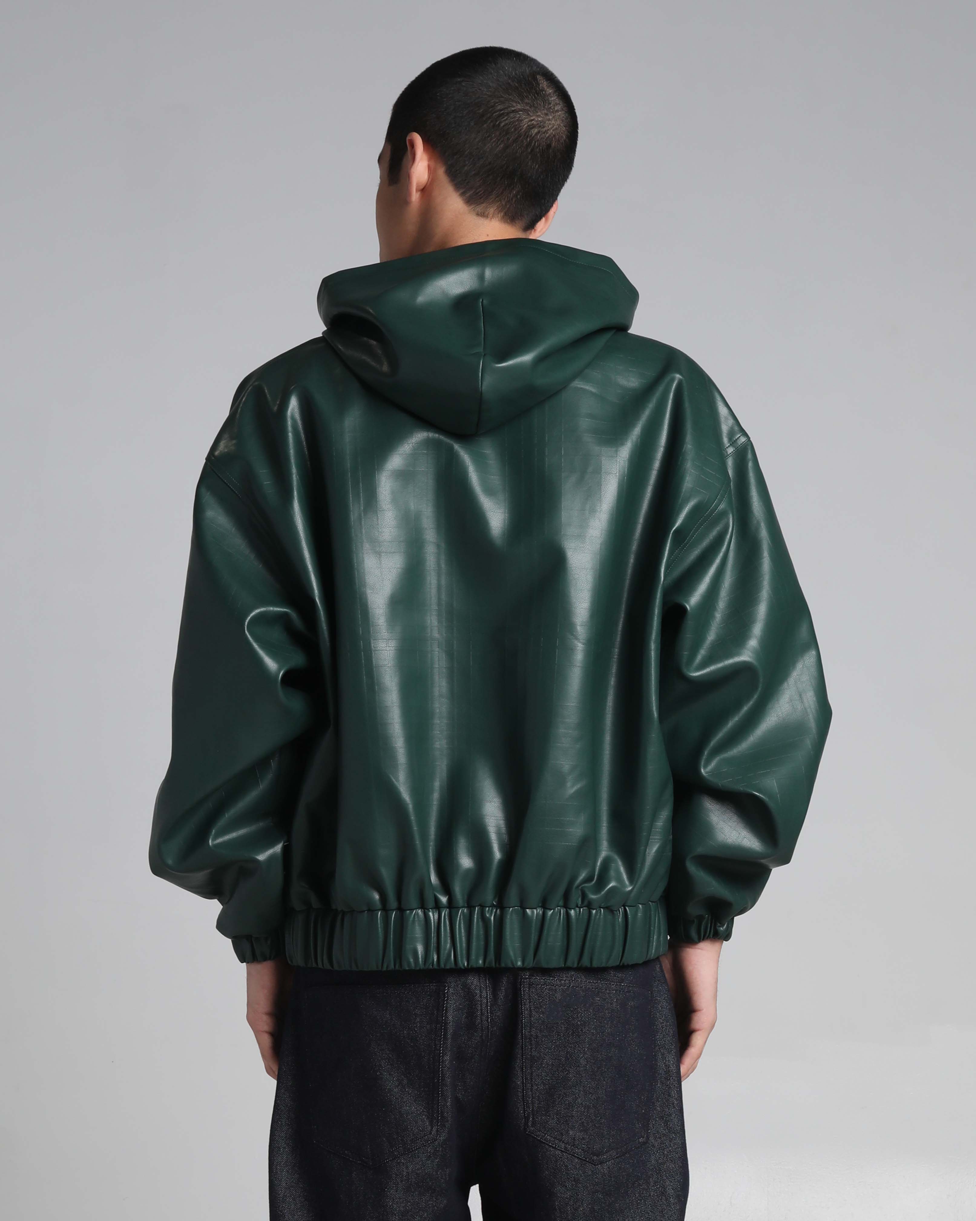 PU Leather Plaid Jacket - Image 11