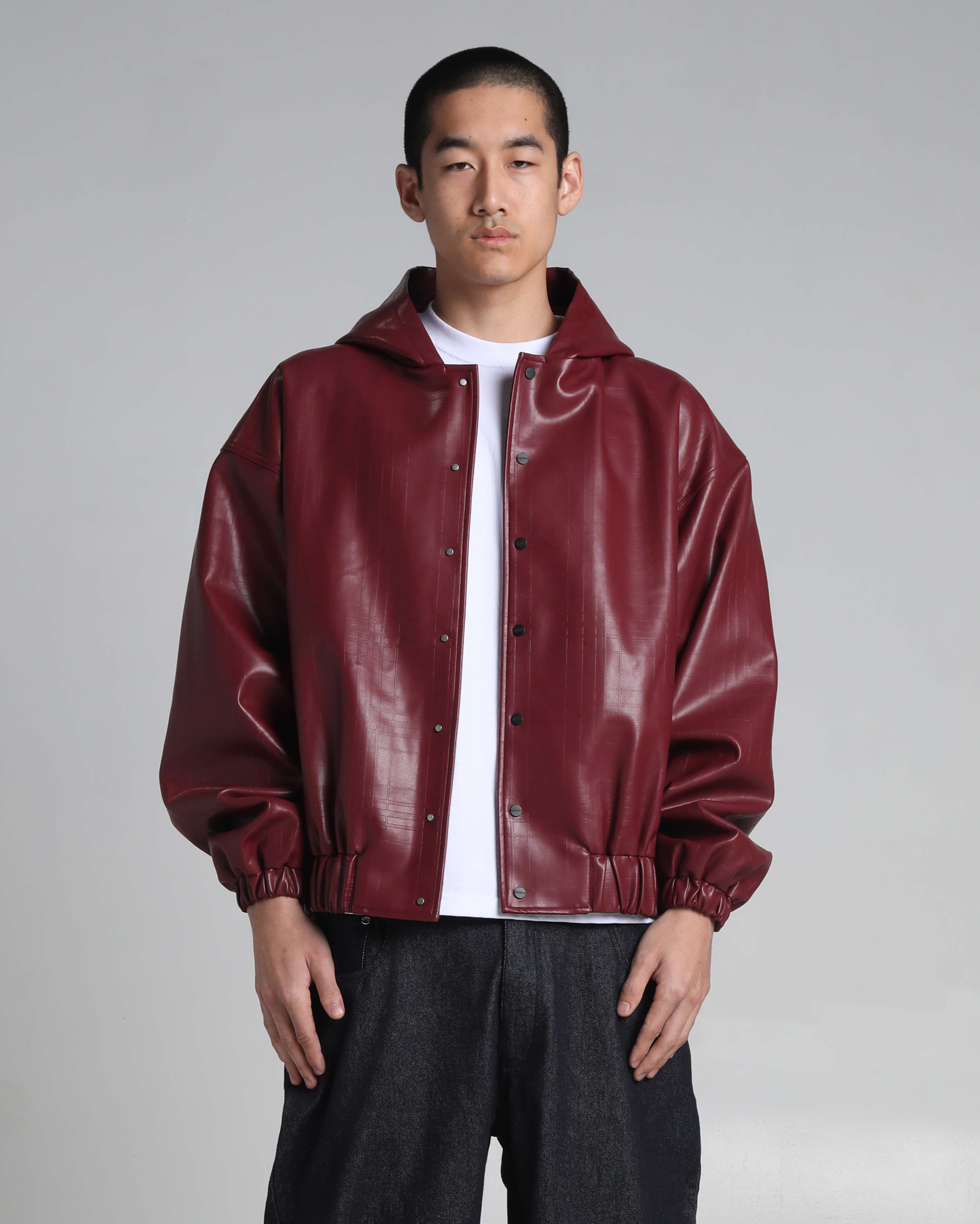 PU Leather Plaid Jacket - Image 6