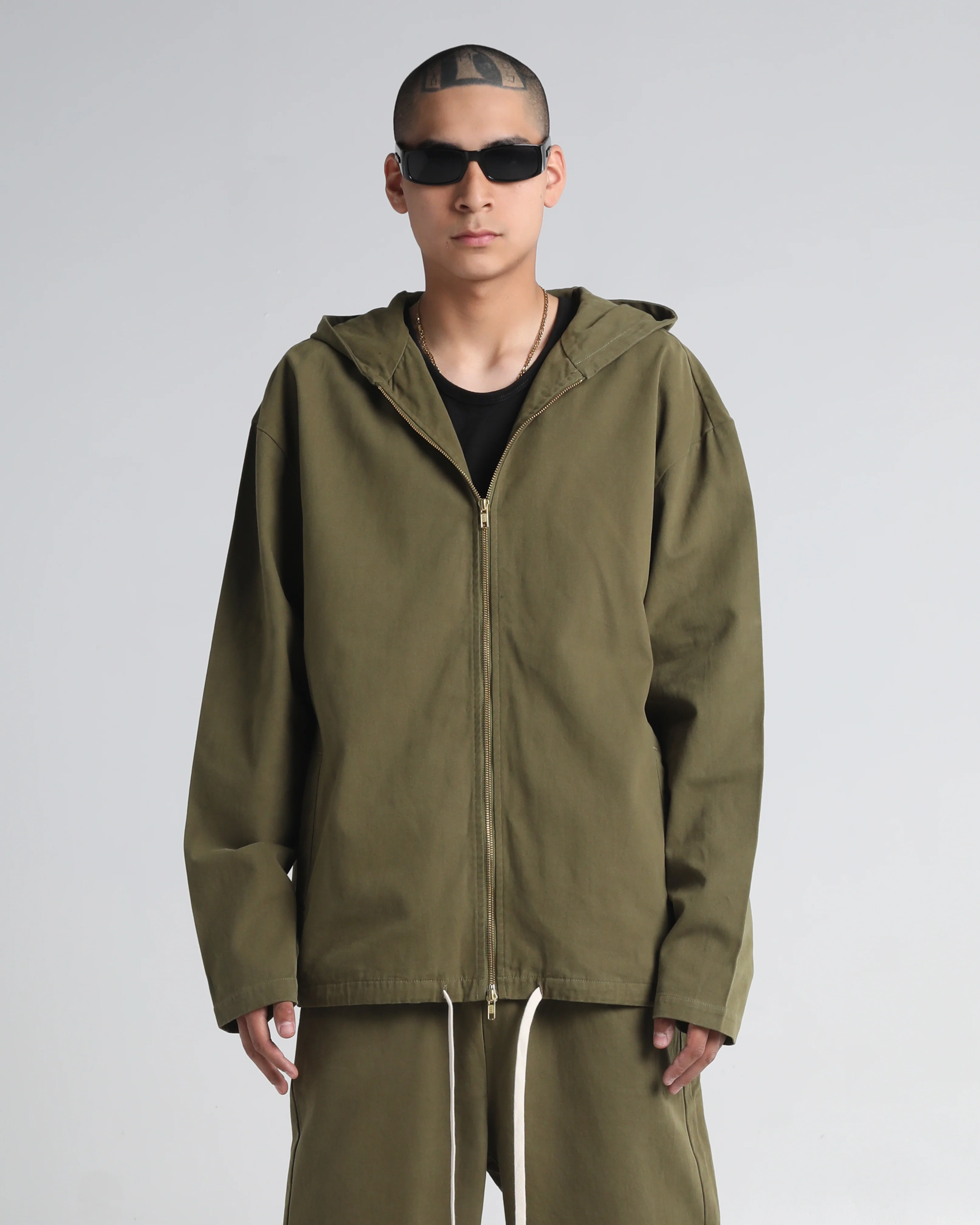 Baggy Twill Hooded Zip Up - Image 14