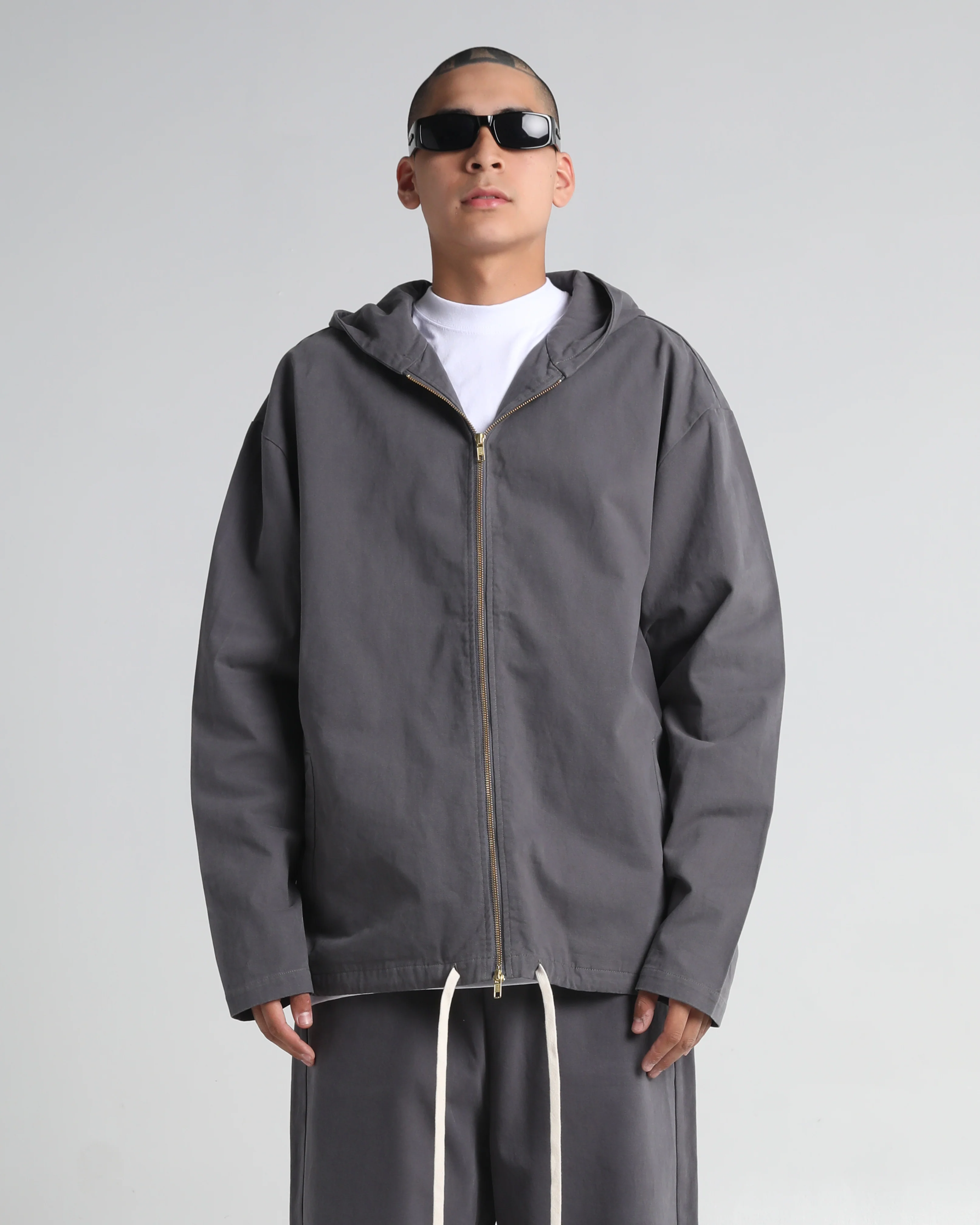 Baggy Twill Hooded Zip Up - Image 6