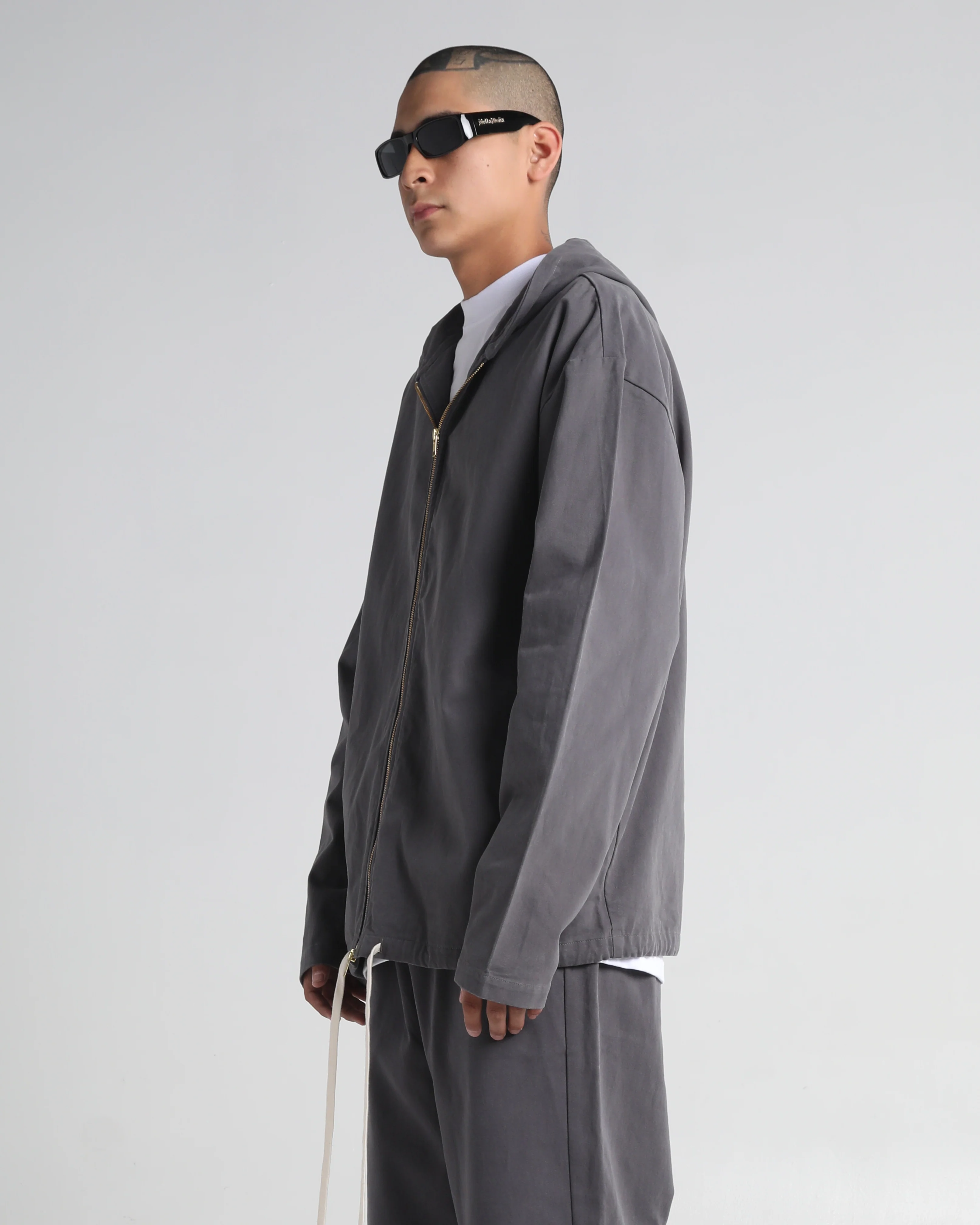 Baggy Twill Hooded Zip Up - Image 9